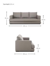 Sofá Tribeca (3 plazas), Tapizado: poliéster Alta resistenci, Asiento: relleno de espuma, materi, Estructura: madera de pino maciza, Patas: madera de haya maciza pin, Tejido gris pardo, An 228 x F 104 cm