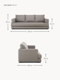 Sofa Tribeca (3-Sitzer), Bezug: 100 % Polyester Der hochw, Sitzfläche: Schaumpolster, Fasermater, Gestell: Massives Kiefernholz, Webstoff Taupe, B 228 x T 104 cm