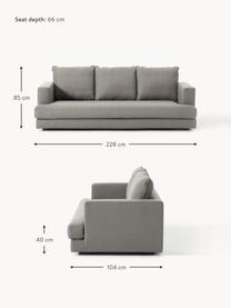 Sofa Tribeca (3-Sitzer), Bezug: 100 % Polyester Der hochw, Sitzfläche: Schaumpolster, Fasermater, Gestell: Massives Kiefernholz, Webstoff Taupe, B 228 x T 104 cm