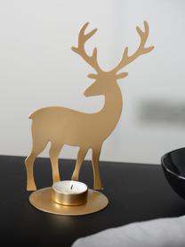 Teelichthalter Deer in Goldfarben, Metall, beschichtet, Goldfarben, B 14 x H 21 cm