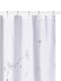 Rideau de douche blanc Flow, 100 % polyester, Gris, blanc, larg. 180 x long. 200 cm