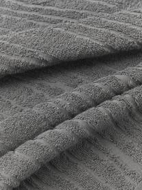 Asciugamano in cotone in varie misure Audrina, Grigio scuro, Telo bagno, larg. 70 x lung. 140 cm