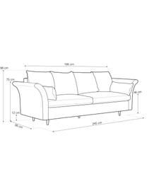 Sofa rozkładana z aksamitu z funkcją przechowywania Lola (3-osobowa), Nogi: drewno, Ciemny szary, S 245 x G 95 cm