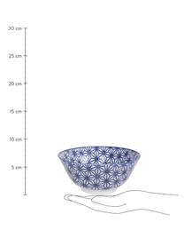 Ručne vyrobená súprava porcelánových misiek Nippon, 4 diely, Porcelán, Modrá, biela, Ø 15 x V 7 cm