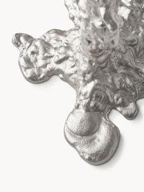 Handgefertigter Metall-Kerzenhalter Drip, Aluminium, beschichtet, Silberfarben, B 28 x H 32 cm