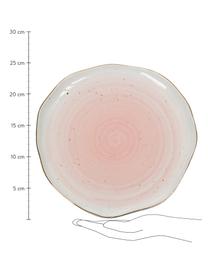 Ręcznie wykonany talerz duży Bella, 2 szt., Porcelana, Blady różowy, Ø 26 x W 3 cm