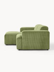 Cord-Ecksofa Melva (3-Sitzer), Bezug: Cord (92 % Polyester, 8 %, Gestell: Massives Kiefernholz, Spa, Cord Olivgrün, B 238 x T 143 cm, Eckteil links