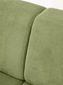 Cord-Ecksofa Melva (3-Sitzer), Bezug: Cord (92 % Polyester, 8 %, Gestell: Massives Kiefernholz, Spa, Cord Olivgrün, B 238 x T 143 cm, Eckteil links