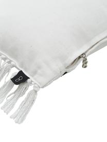 Bavlněný povlak na polštář s třásněmi Finca, 100 % bavlna, Bílá, černá, Š 30 cm, D 50 cm