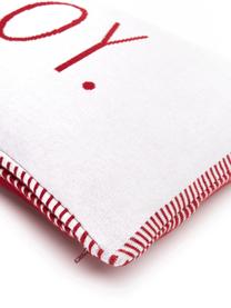 Federa reversibile fatta a maglia fine Jolanda, 100% cotone, Rosso, bianco crema, Larg. 30 x Lung. 50 cm