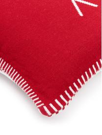 Federa reversibile fatta a maglia fine Jolanda, 100% cotone, Rosso, bianco crema, Larg. 30 x Lung. 50 cm