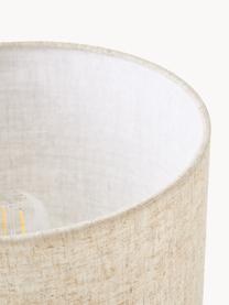 Lámpara de mesa artesanal de cemento Ike, Pantalla: 100% lino, Blanco crema, beige, Ø 30 x Al 45 cm