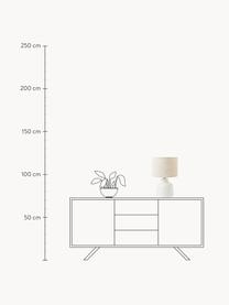 Handgemaakte tafellamp Ike betonnen voet, Lampenkap: 100% linnen, Lampvoet: beton, Crèmewit, beige, Ø 30 x H 45 cm