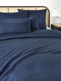 Baumwollsatin-Bettdeckenbezug Comfort, Webart: Satin Fadendichte 300 TC,, Dunkelblau, B 200 x L 200 cm