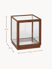 Vitrine Miru aus Eichenholz, Gestell: Eichenholz, Dunkles Eichenholz, Transparent, B 40 x H 42 cm