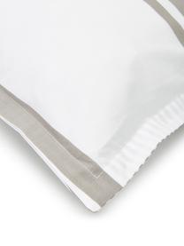 Dwustronna pościel z organicznego perkalu z efektem sprania Kinsley, Beżowy, biały, 200 x 200 cm + 2 poduszki 80 x 80 cm