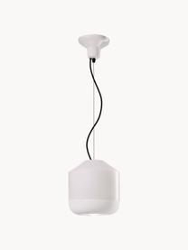 Lámpara de techo artesanal pequeña Bellota, Pantalla: cerámica, Anclaje: aluminio con pintura en p, Cable: cubierto en tela, Blanco, Ø 24 x Al 25 cm
