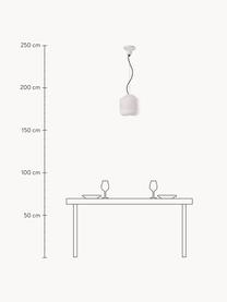 Kleine Pendelleuchte Bellota, handgefertigt, Lampenschirm: Keramik, Baldachin: Aluminium, pulverbeschich, Weiß, Ø 24 x H 25 cm