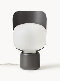 Kleine tafellamp Blom, handgemaakt, Lampenkap: kunststof, Wit, antraciet, Ø 15 x H 24 cm