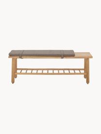 Banc en bois d'hévéa Linde, Tissu grège, bois d'hévéa, larg. 120 x prof. 30 cm