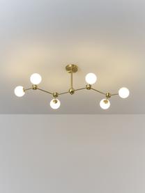 Grote plafondlamp Aurelia, Wit, goudkleurig, B 110 x H 32 cm