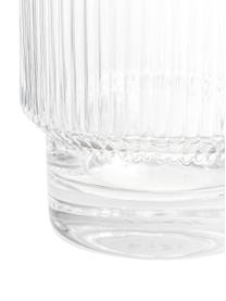 Vasos artesanales con relive Minna, 4 uds., Vidrio soplado artesanalmente, Transparente, Ø 8 x Al 10 cm, 300 ml
