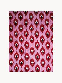 Mantel individual pintado a mano de algodón Atahan, 100% algodón, Rosa, rojo vino, negro, blanco, De 4 a 6 comensales (An 150 x L 250 cm)