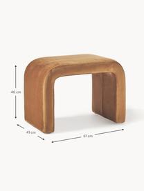 Tabouret en velours Penelope, Velours nougat, larg. 61 x haut. 46 cm