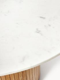 Tavolo rotondo con piano in marmo Nelly, Ø 115 cm, Bianco marmorizzato, legno di quercia chiaro, Ø 115 cm
