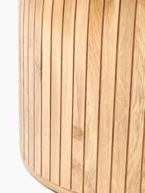 Okrągły stół do jadalni z marmurowym blatem Nelly, Ø 115 cm, Blat: marmur, Noga: drewno mangowe, drewno dę, Biały, marmurowy, jasne drewno mangowe, Ø 115 cm