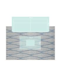 Design in- en outdoor vloerkleed Pella met grafisch patroon, 100% polypropyleen, Blauw, beige, B 200 x L 290 cm (maat L)