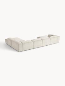 Sofá rinconera modular de pana Lennon, Tapizado: pana (92% poliéster, 8% p, Estructura: madera de pino maciza, ma, Patas: plástico Este producto es, Pana beige claro, An 418 x F 269 cm, chaise longue derecha