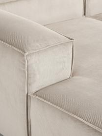 Modulare Wohnlandschaft Lennon aus Cord, Bezug: Cord (92 % Polyester, 8 %, Gestell: Massives Kiefernholz, Spe, Füße: Kunststoff Dieses Produkt, Cord Hellbeige, B 418 x T 269 cm, Eckteil rechts