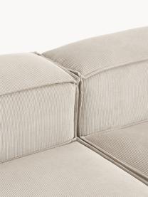 Modulare Wohnlandschaft Lennon aus Cord, Bezug: Cord (92 % Polyester, 8 %, Gestell: Massives Kiefernholz, Spe, Füße: Kunststoff Dieses Produkt, Cord Hellbeige, B 418 x T 269 cm, Eckteil rechts