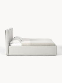 Gestoffeerd bed Dream met opbergruimte, Bekleding: polyester (gestructureerd, Frame: massief grenenhout en pla, Geweven stof lichtbeige, B 140 x L 200 cm