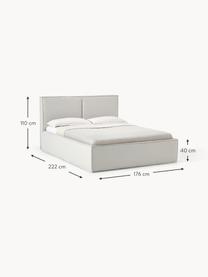 Gestoffeerd bed Dream met opbergruimte, Bekleding: polyester (gestructureerd, Frame: massief grenenhout en pla, Geweven stof lichtbeige, B 140 x L 200 cm