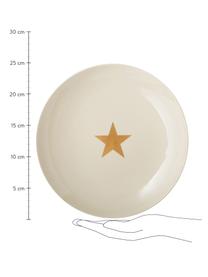 Assiette plate Star, Céramique, Blanc cassé, couleur dorée, Ø 25 cm