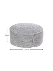 Handgefertigter Kinderpouf Chill, Bezug: 97 % Baumwolle, 3 % Kunst, Hellgrau, Ø 50 x H 20 cm