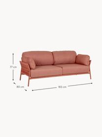 Sofa ogrodowa Sierra (2-osobowa), Tapicerka: 100% polipropylen, Stelaż: aluminium malowane proszk, Tkanina w odcieniu terakoty, S 183 x G 80 cm