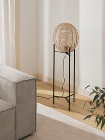 Kleine Stehlampe Wasa aus Rattan, Lampenschirm: Rattan, Rattan, Schwarz, Ø 34 x H 110 cm