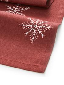 Chemin de table Snow, 100% coton, issu d'une culture durable de coton, Rouge, blanc, 40 x 140 cm