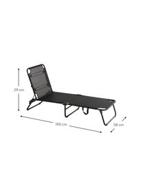 Gartenliege Fiam, Gestell: Aluminium, Bezug: Polyester, Schwarz, L 190 x B 58 cm