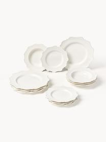 Vajilla de porcelana Grace, 4 personas (12 pzas.), Porcelana, Blanco, 4 comensales (12 pzas.)