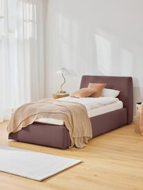 Cama individual Cloud, con espacio de almacenamiento, Tapizado: tejido finamente texturiz, Estructura: madera de pino y roble ma, Patas: madera pintada El materia, Tejido rojo vino, An 90 x L 200 cm