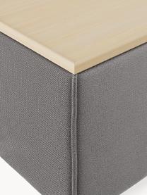 Sofa-Hocker Lennon mit Stauraum, Bezug: 100 % Polyester Der strap, Tablett: Eichenholz, Spannplatte m, Gestell: Spanplatte, mitteldichte , Füße: Kunststoff Dieses Produkt, Webstoff Anthrazit, helles Eichenholz, B 88 x T 50 cm