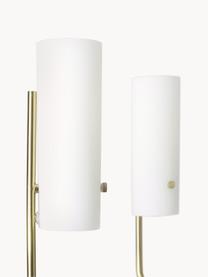 Grote hanglamp Vivian, Lampenkap: glas, Baldakijn: gecoat metaal, Goudkleurig, Ø 65 x H 88 cm