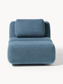 Fauteuil en bouclette Caterpillar, Peluche gris-bleu, larg. 82 x prof. 118 cm