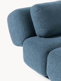 Teddy-Sessel Caterpillar, Bezug: Teddy (100 % Polyester) D, Füße: Kunststoff, Teddy Graublau, B 82 x T 118 cm