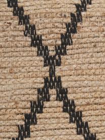 Alfombra corredor artesanal de yute Atta, 100% yute, Marrón, negro, An 80 x L 250 cm