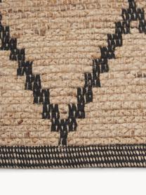 Handgemaakte jute loper Atta, 100% jute, Bruin, zwart, B 80 x L 250 cm